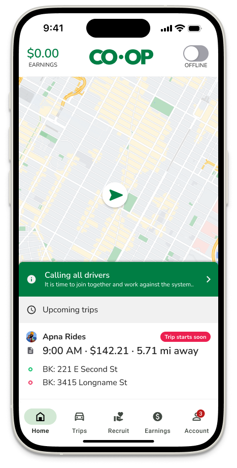Driver App Home Mockup